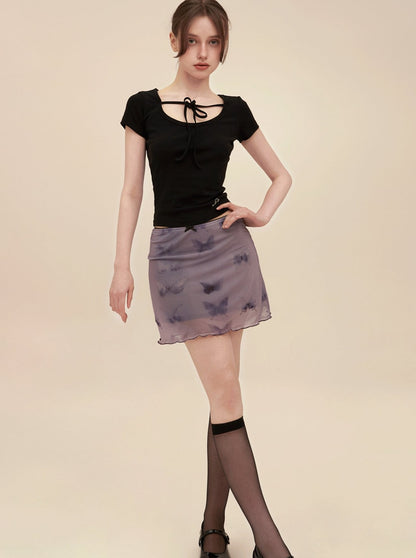 Vintage Top With Slim Babes A-Line Skirt Set-Up