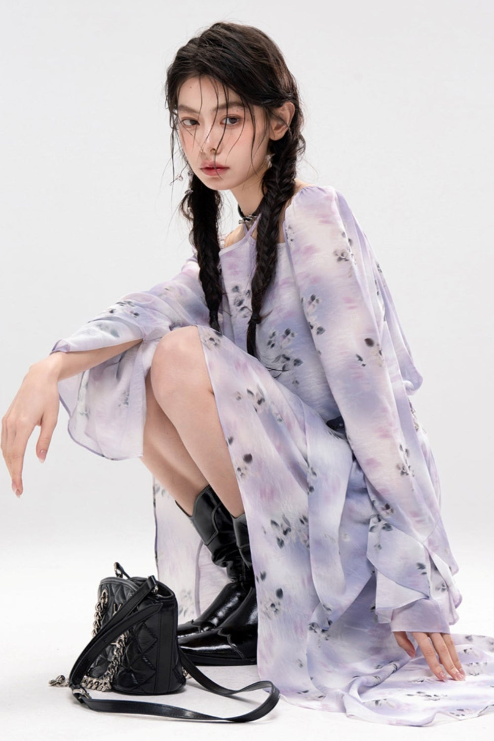 Smokey Purple Layer Dress Set Up