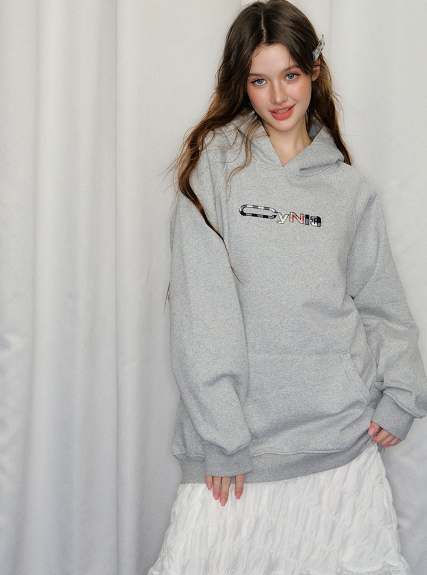 Loose Street Embroidered Hoodie Top