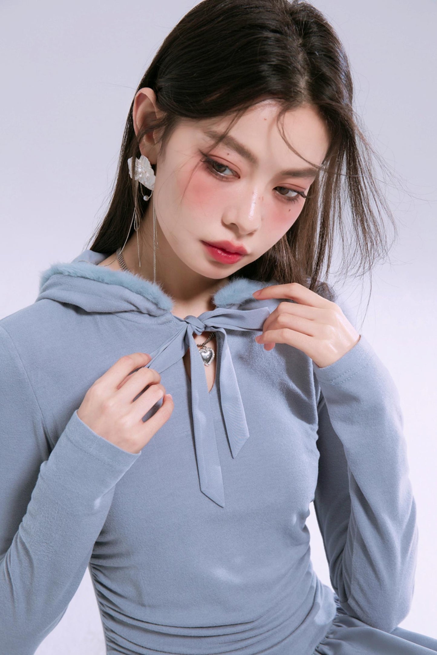 Robe à capuche bleu-gris Taylor 