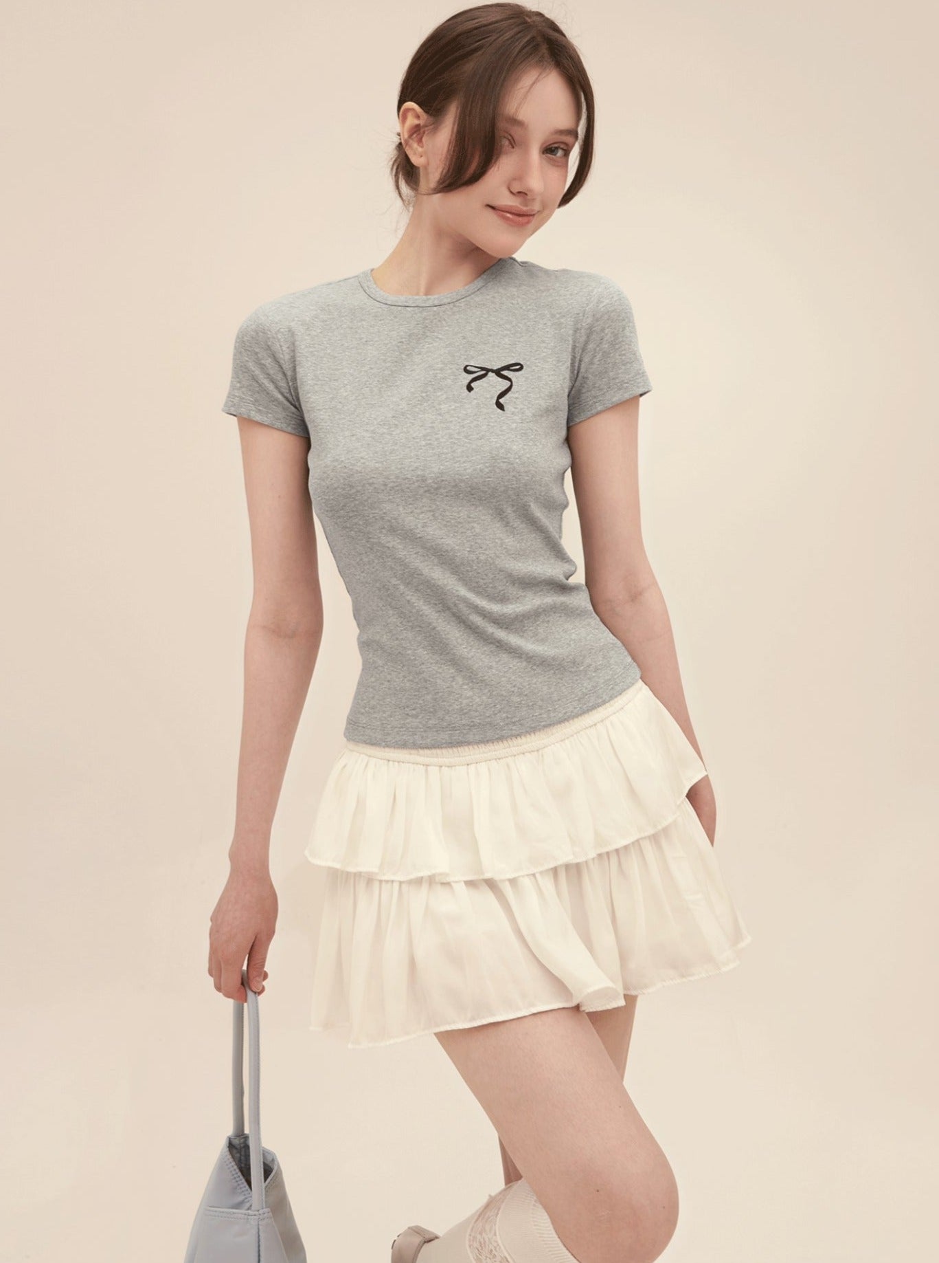 Vintage T-shirt And Shorts Pants With Skirt Set-Up