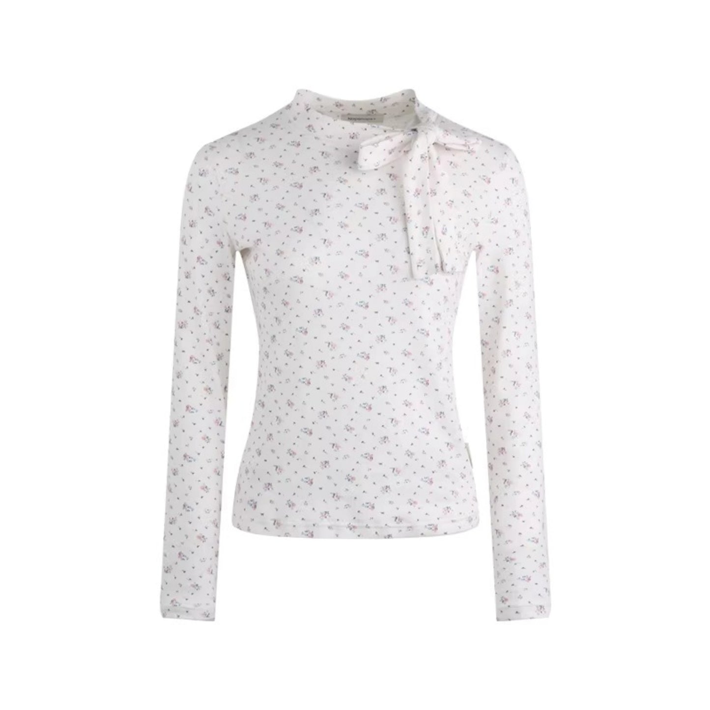 Tie-Neck Slim-Fit Blouse