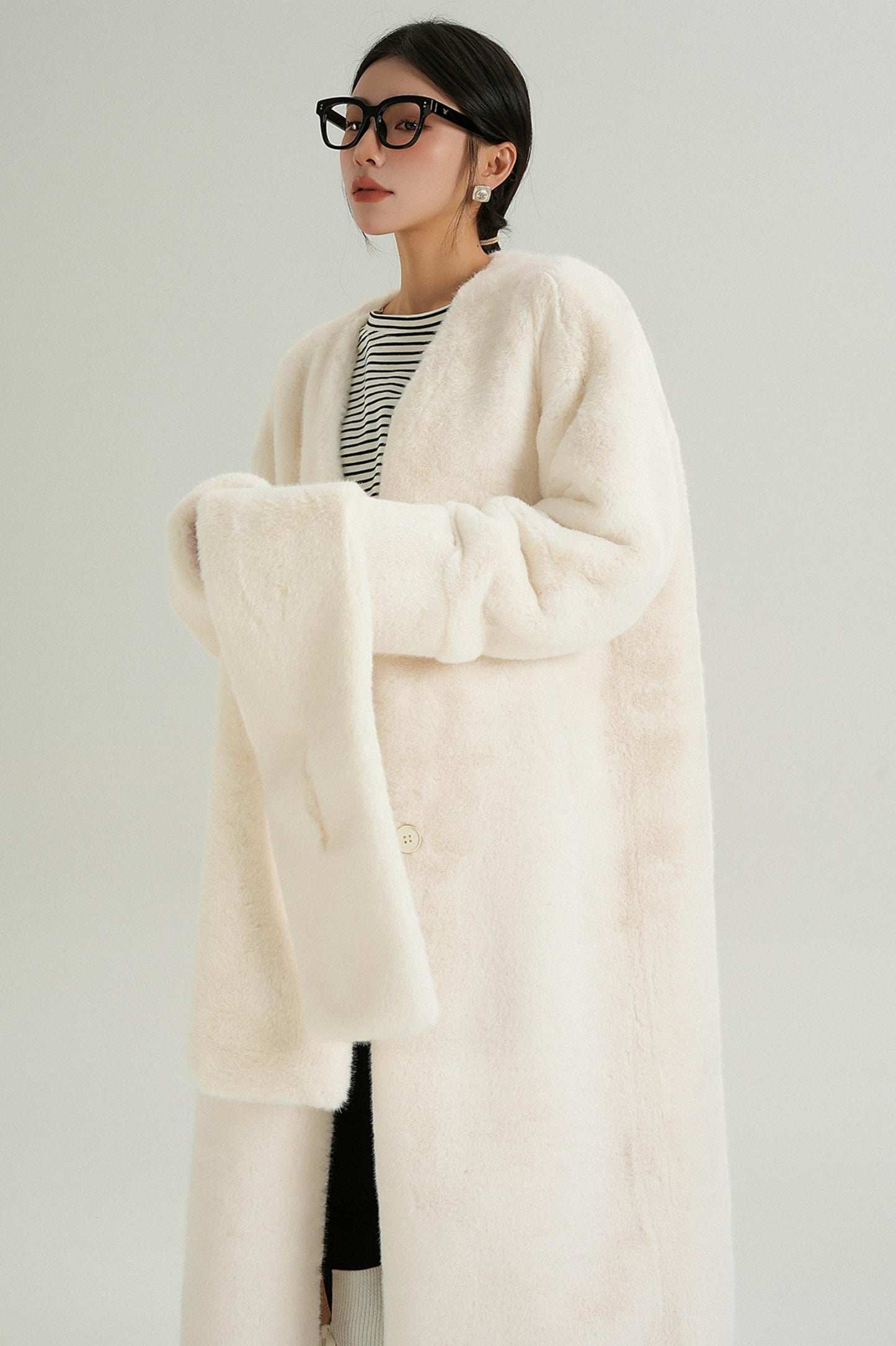 Luxury Fur Mid-Length Coat