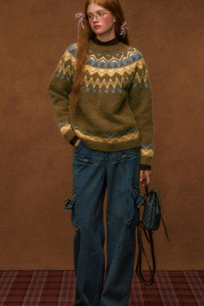 Loose Nordic Fair Isle Sweater