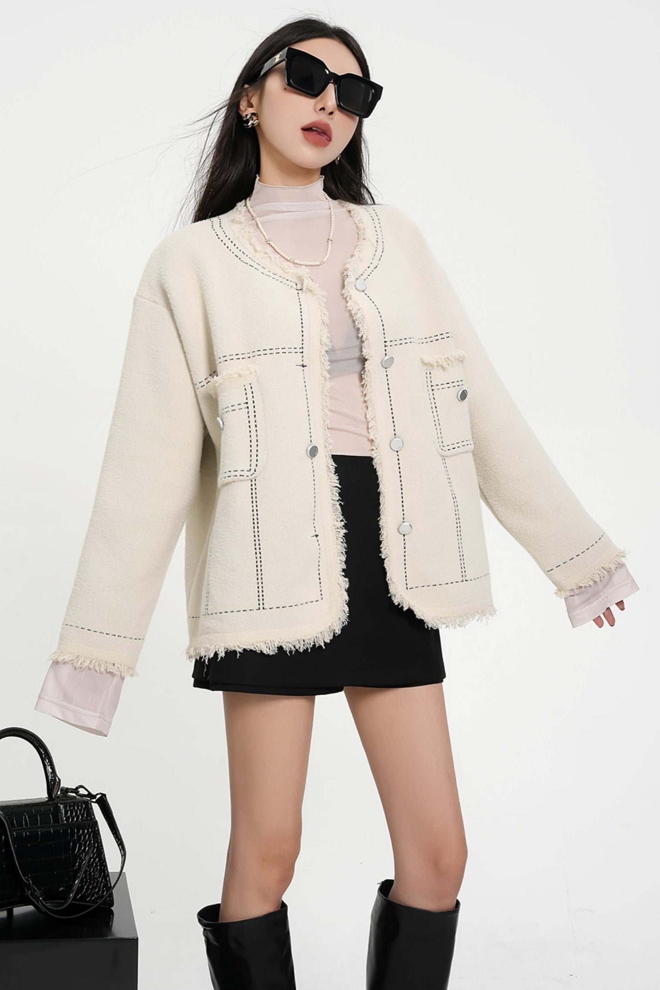 High-Quality Wool Knit Cardigan Jacket