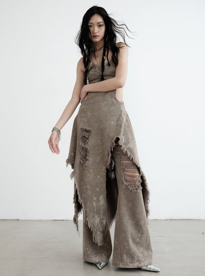 JNYLON-24SS Stray Fairy Wind Through The Swamp Distressed Destruction Unregelmäßig Dirty Denim Baneau Rock