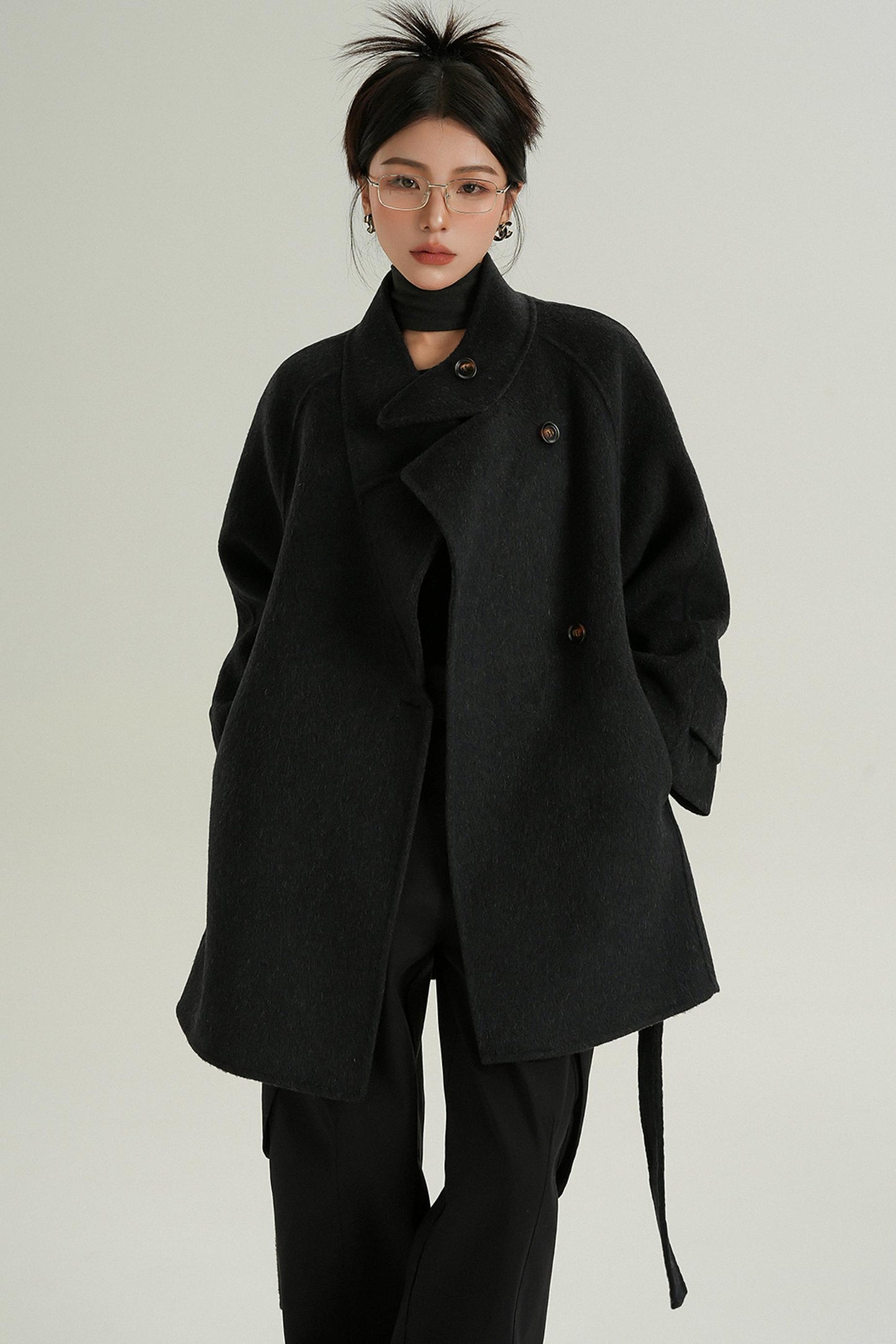 Half-Turtle Midi Wool Coat