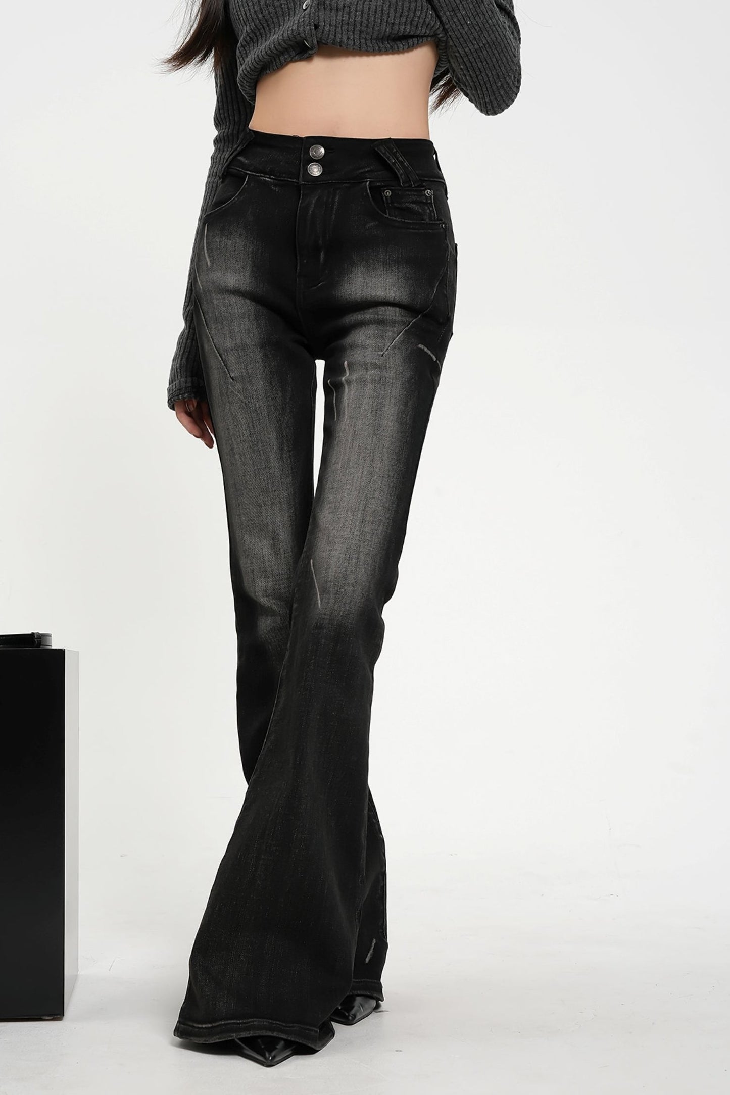 Slim High Waist Flared Pants