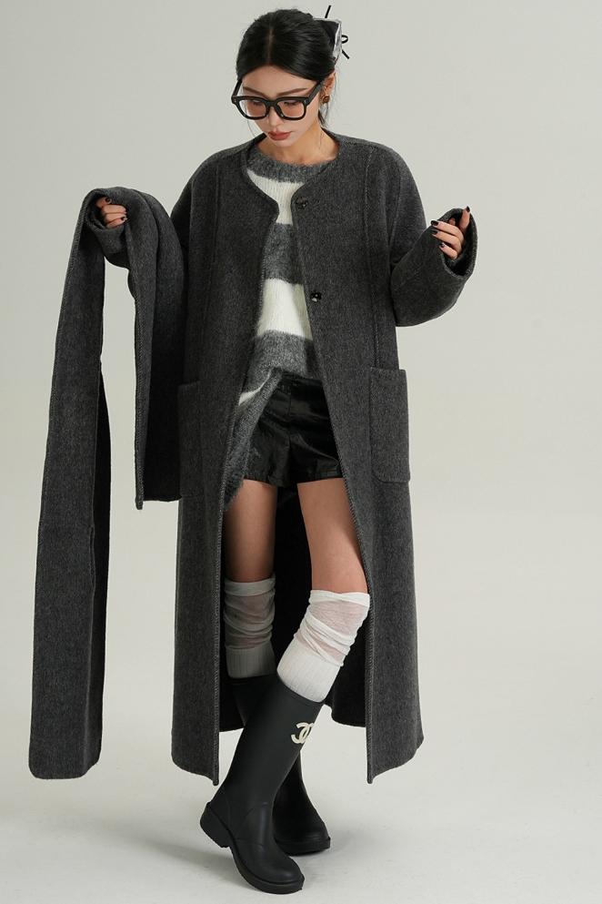 High-Quality Wool Tweed Cape Coat