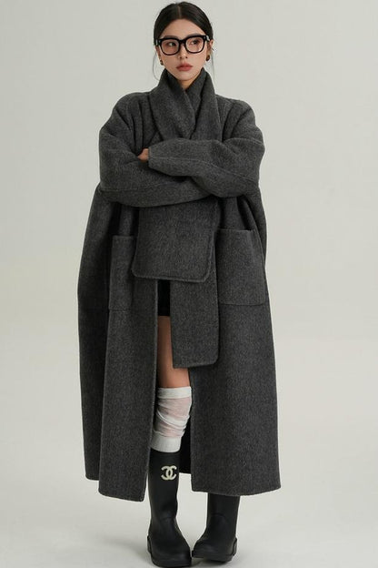 High-Quality Wool Tweed Cape Coat