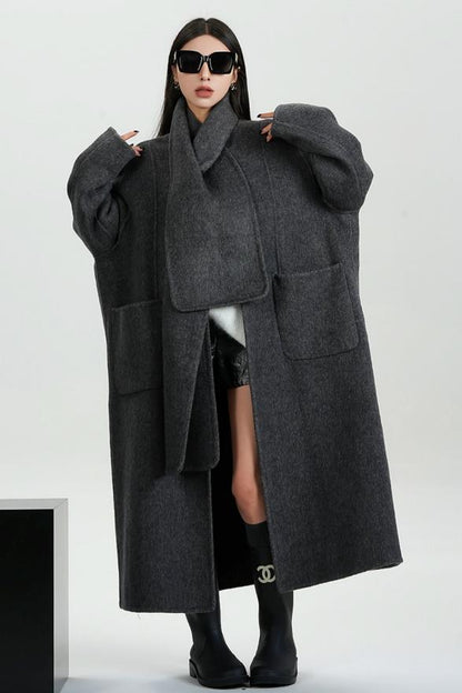 High-Quality Wool Tweed Cape Coat