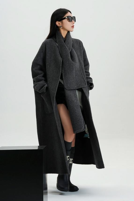 High-Quality Wool Tweed Cape Coat