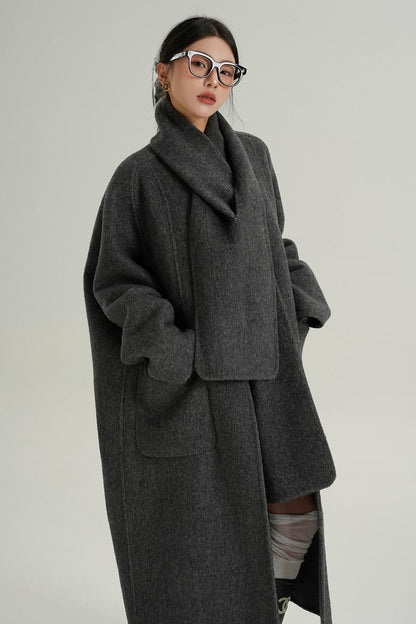 High-Quality Wool Tweed Cape Coat