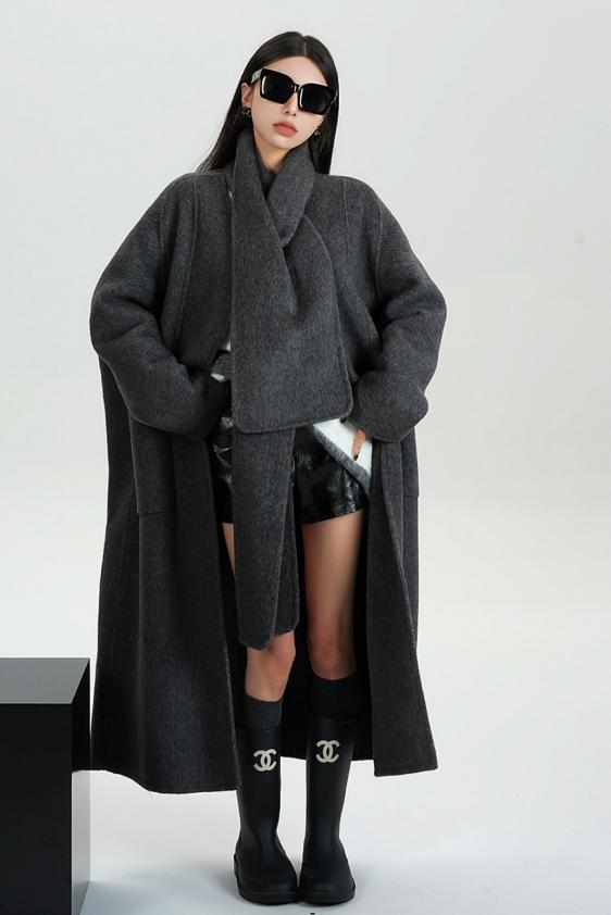 High-Quality Wool Tweed Cape Coat