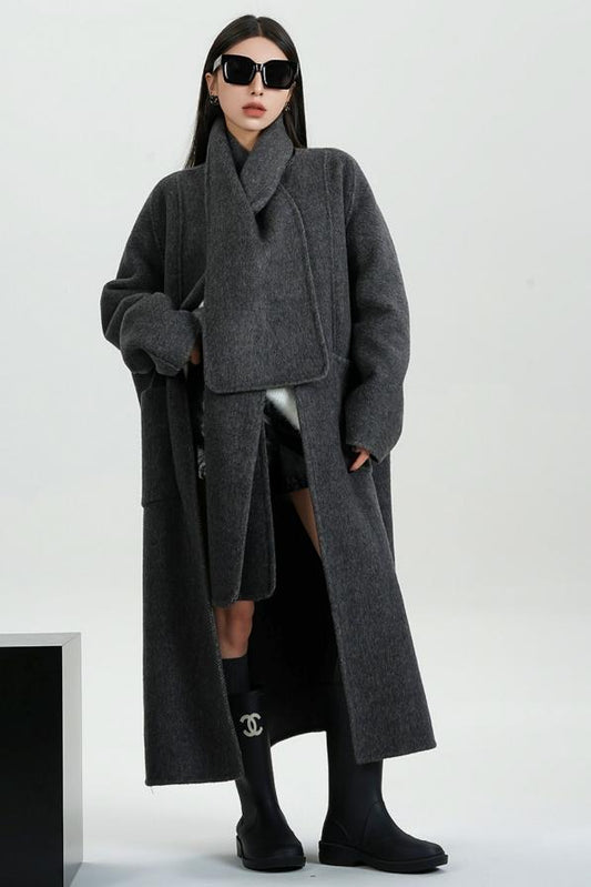 High-Quality Wool Tweed Cape Coat