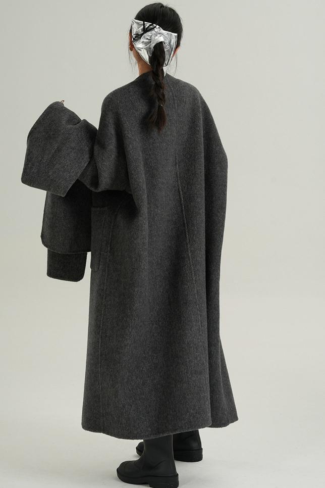 High-Quality Wool Tweed Cape Coat