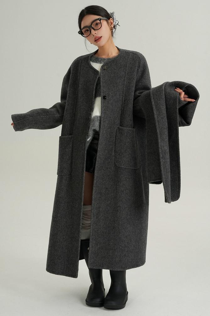 High-Quality Wool Tweed Cape Coat