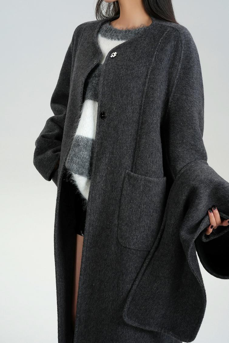 High-Quality Wool Tweed Cape Coat