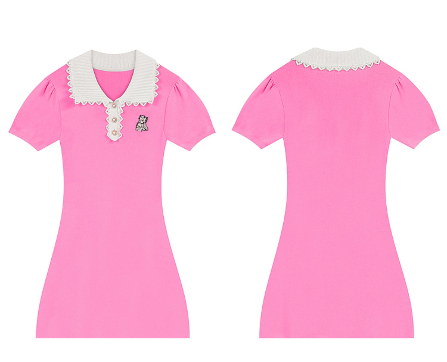 Sportkleid mit Polokragen und Cinch-Taille