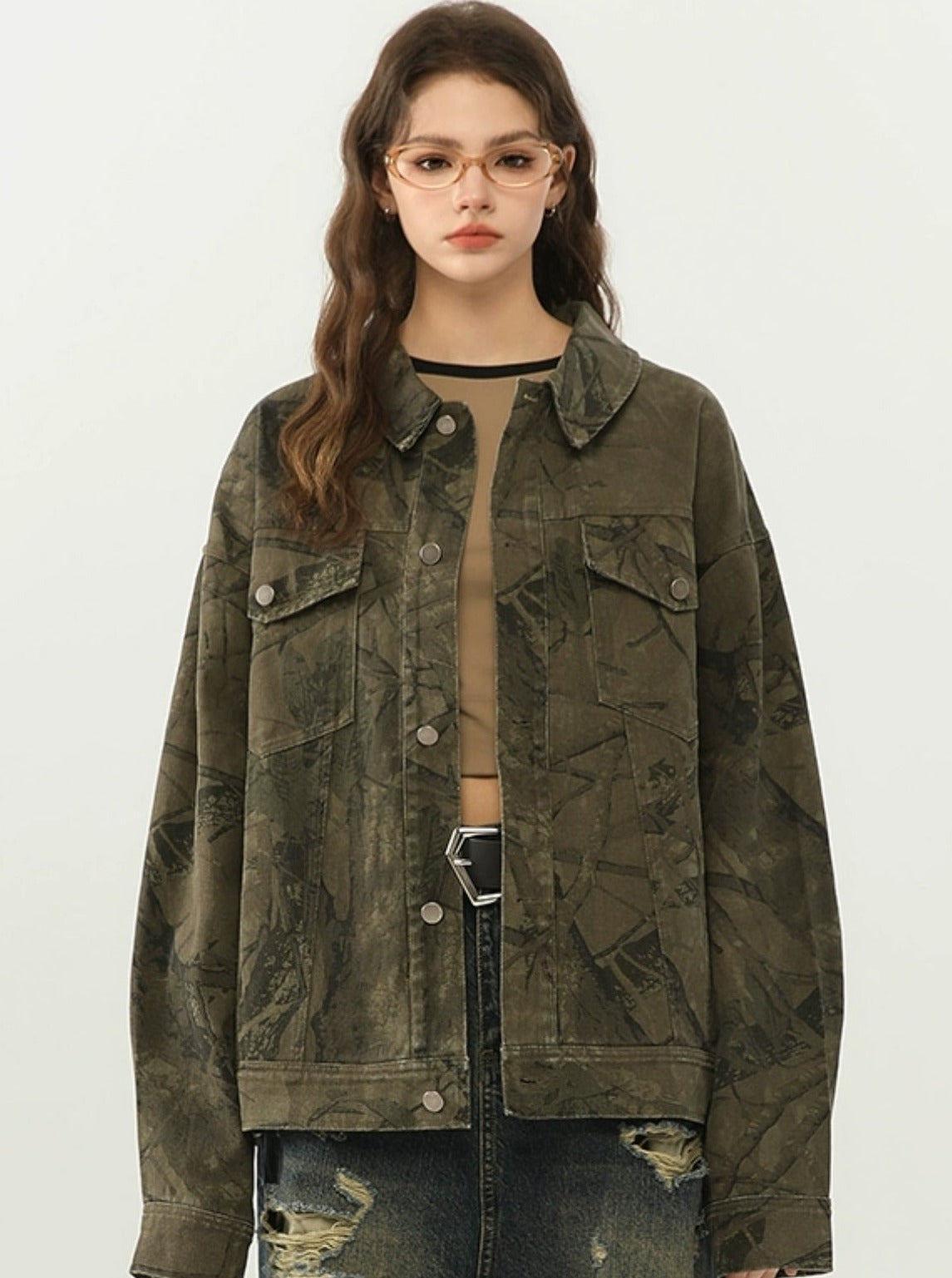 Amerikanische Camouflage-Jeansjacke