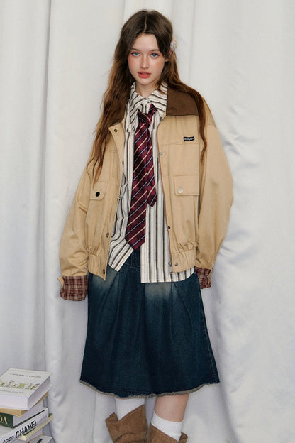 American Plaid Panelled Jacket