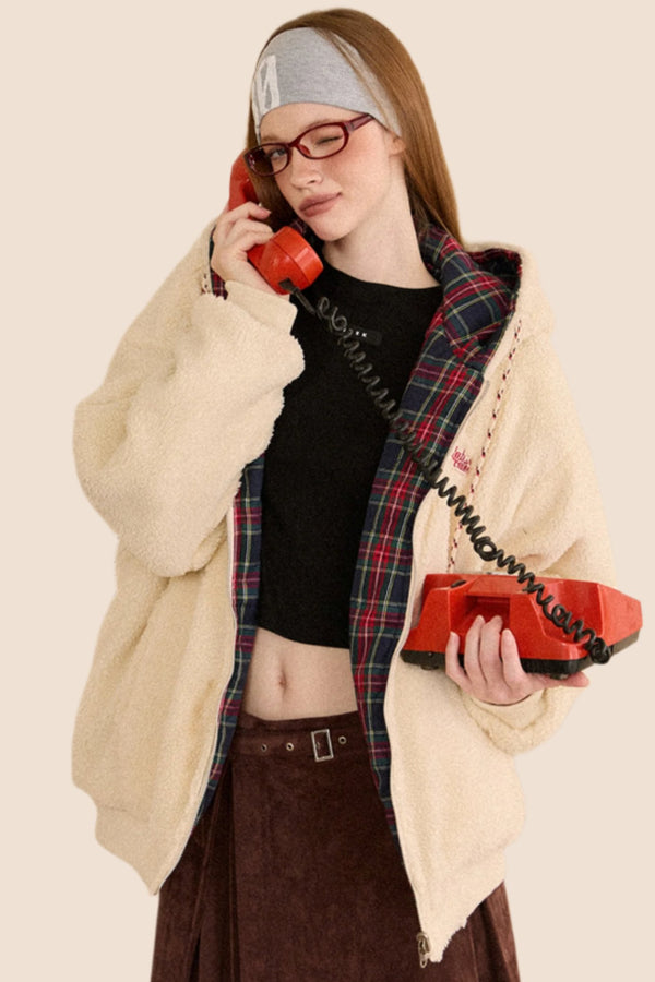 리버시블 램스울 겨울 자켓 