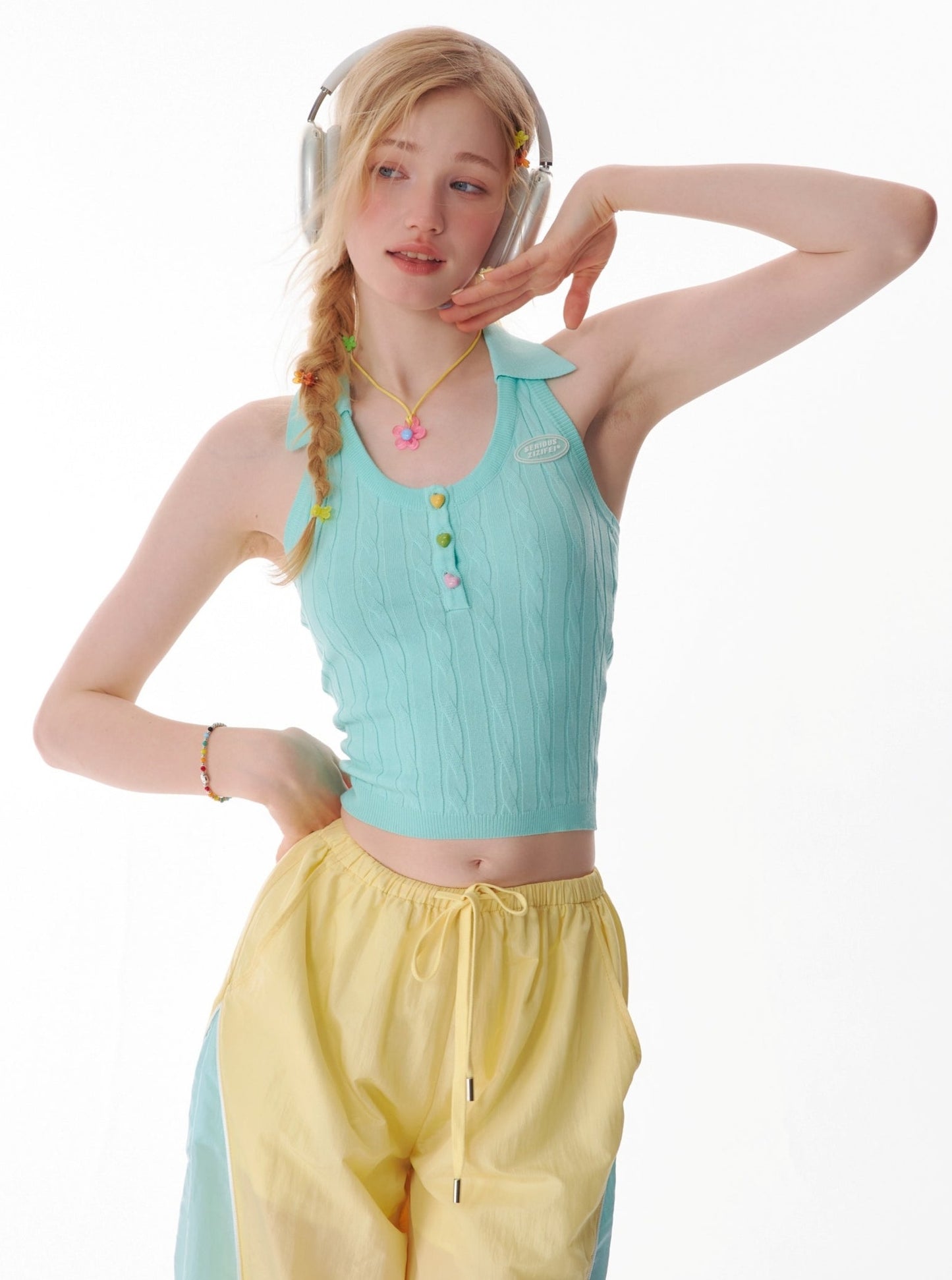 Slim Halterneck Knitted Vest Top