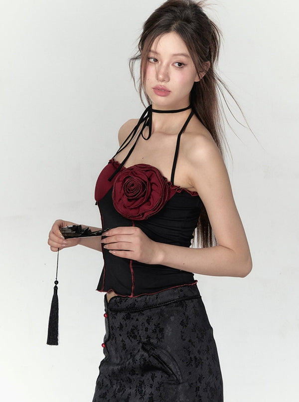 Rose Camisole Fungus Trim Top