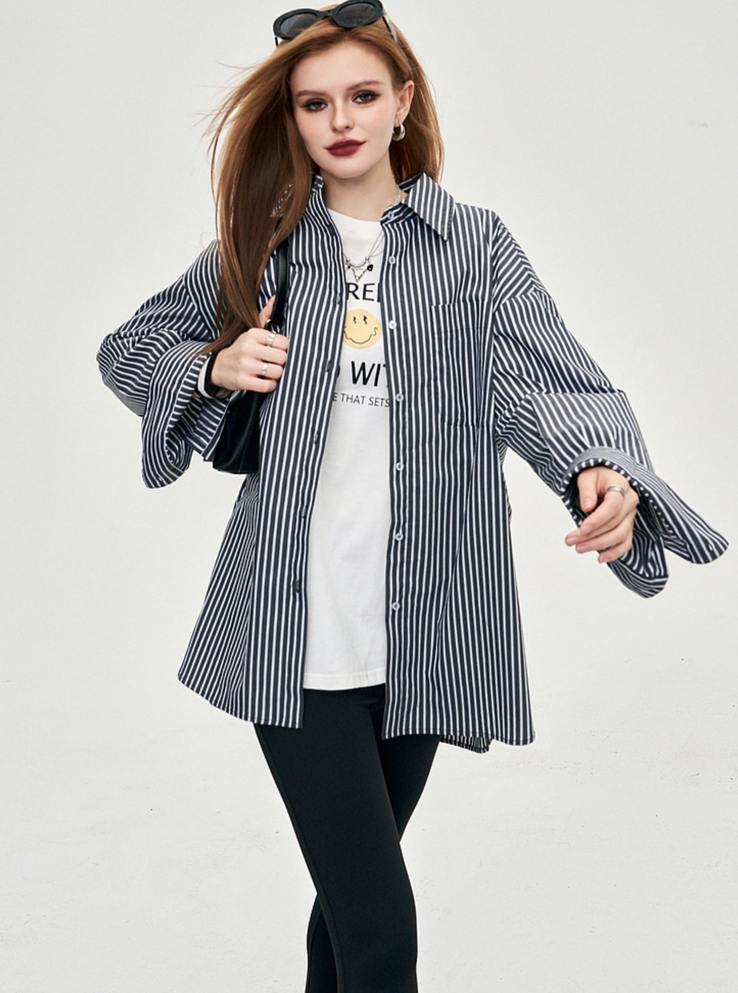 Design Sense Striped Bow Shirt