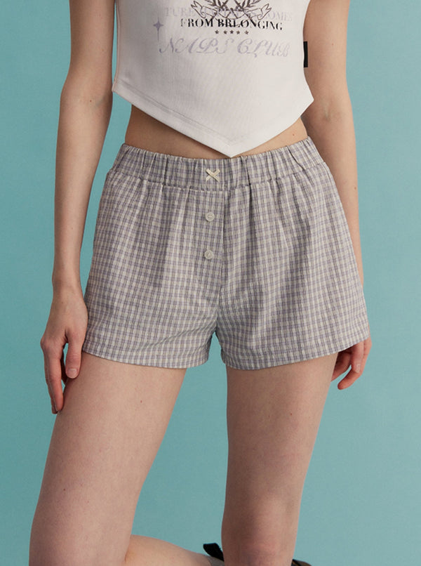 Striped Plaid Shirt Loose Long-Sleeved Set -Up