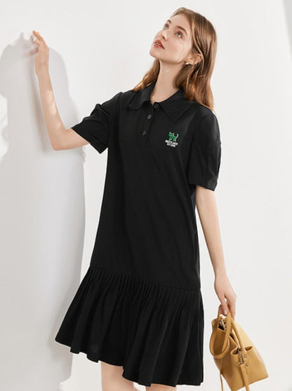 College Style Polo Neck Dress