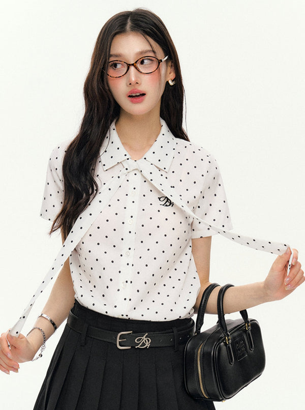 Polka Dot Loose Short Sleeve Top