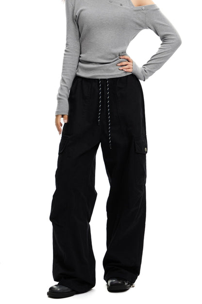 Drawstring Slim Cargo Pants