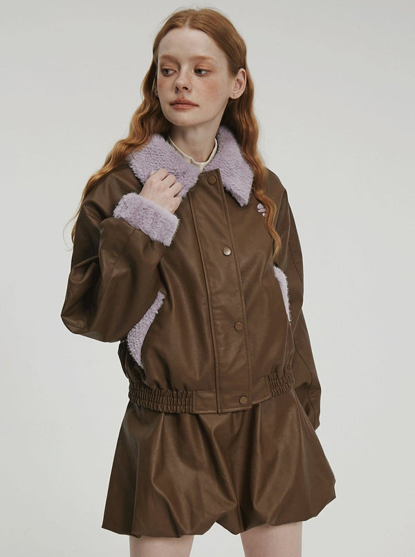 Maillard vintage quilted leather jacket set