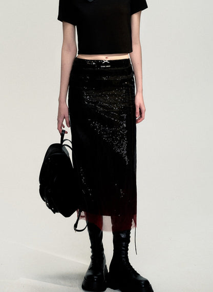 Summer Skin-Friendly Sequin Skirt