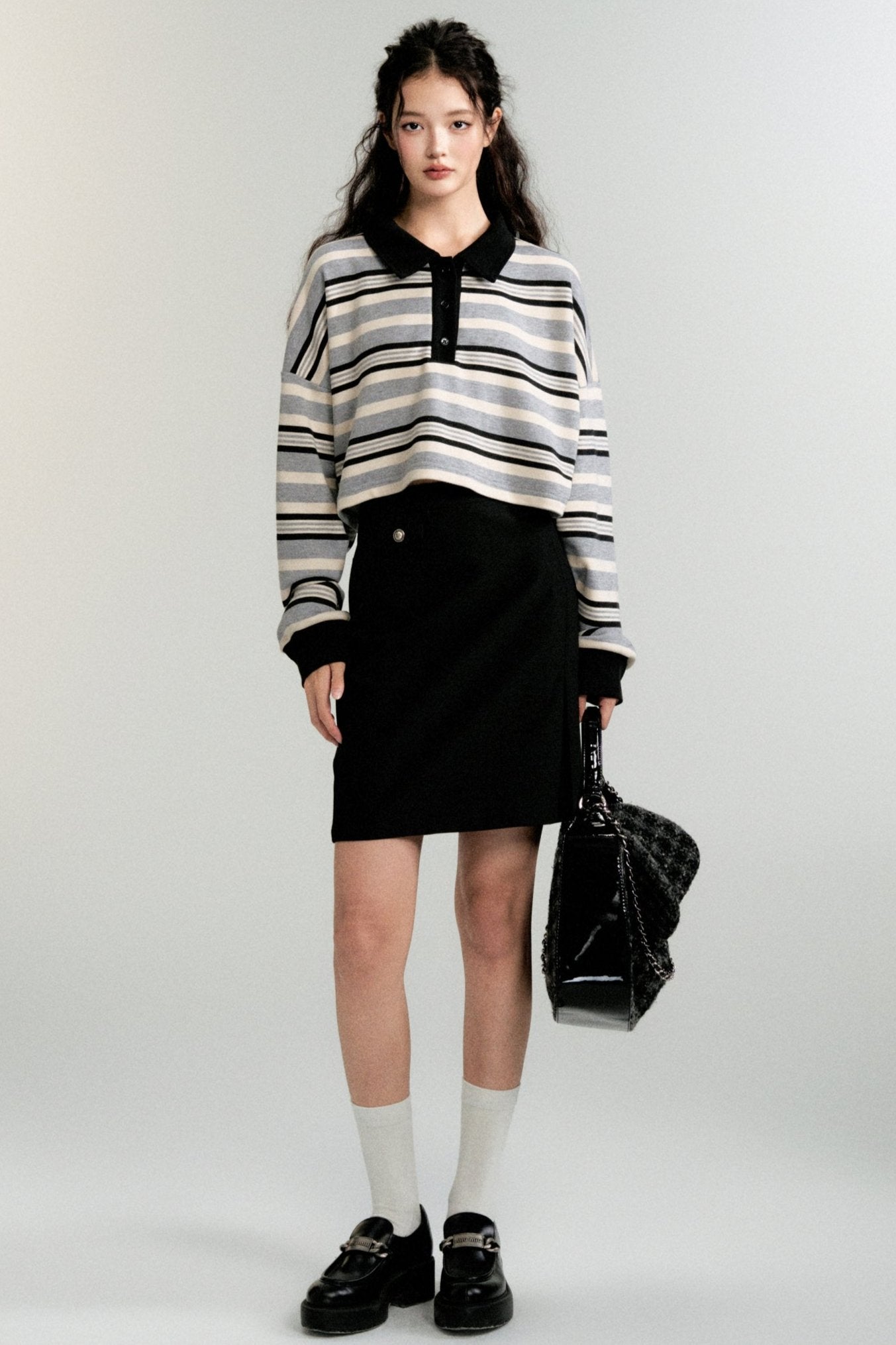 Sporty Contrasting Striped Sweatshirt