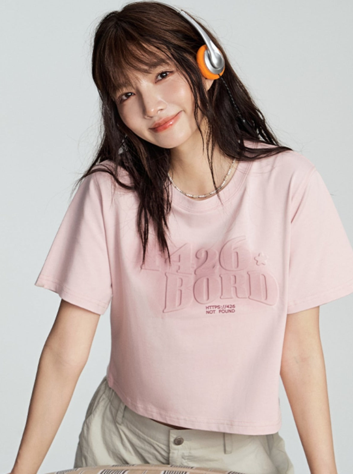 Letter Embossed T-Shirt