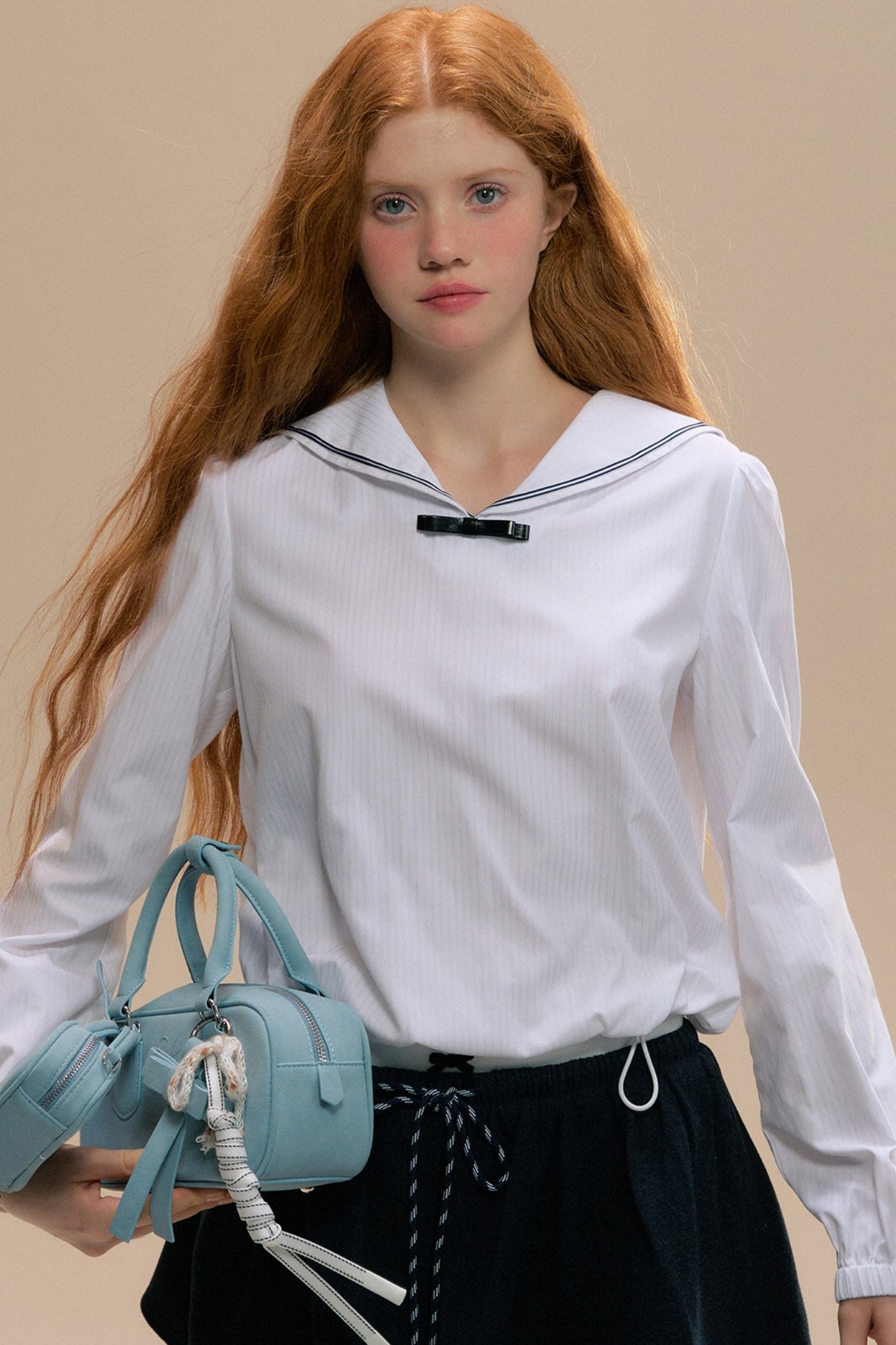 Voyage Diary Collar Girly Top