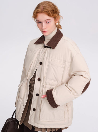 Medium-length waterproof down jacket