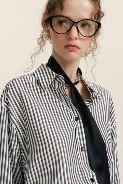 Retro Striped Oversize Shirt