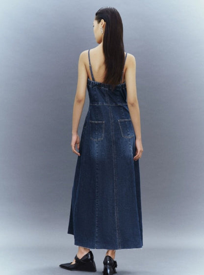 Slim Slim Slit Denim Kleid