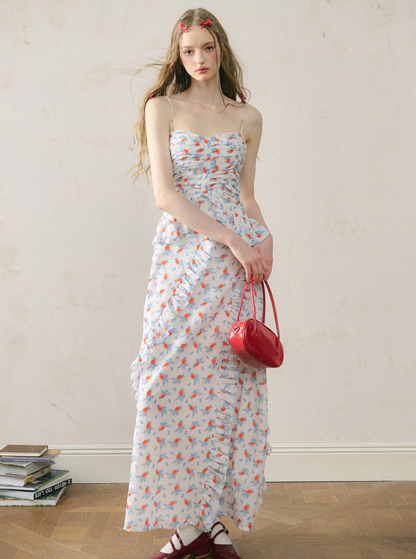 Sea of Oranges Blue Slip Dress