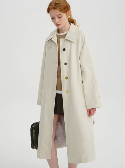 Mid-length trench thin temperament coat