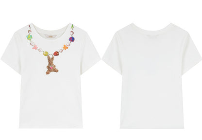 White Rainbow Necklace T-Shirt