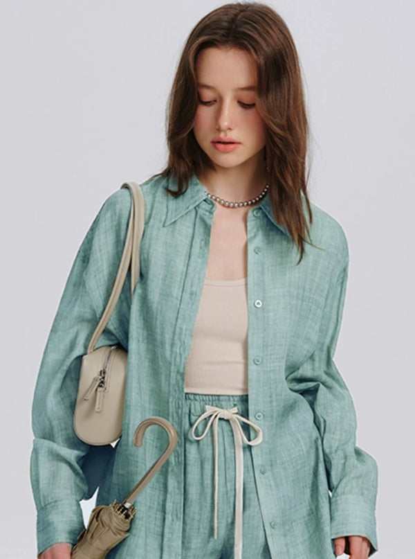 Ramie Tencel Sunscreen Shirt Set-Up