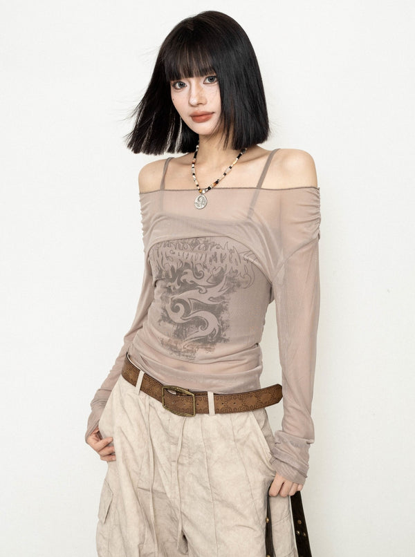 Off-the-Shoulder Long-Sleeved Top