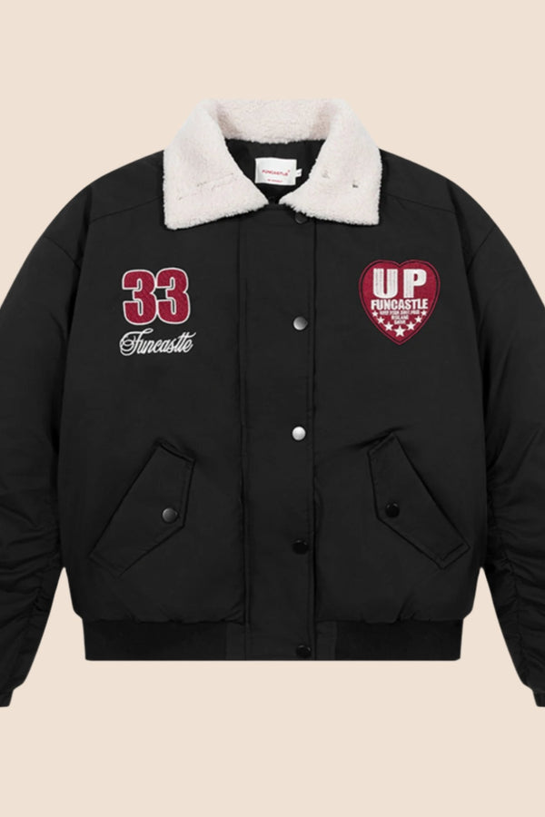 레트로 램스울 라펠 코튼 자켓 