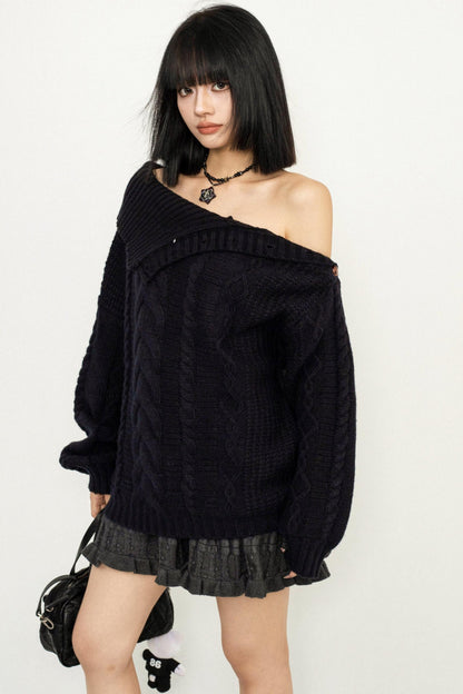 Multi-Way Loose Knit Sweater