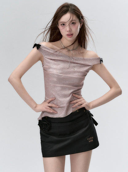 Rose Belt Design Sexy Skirt