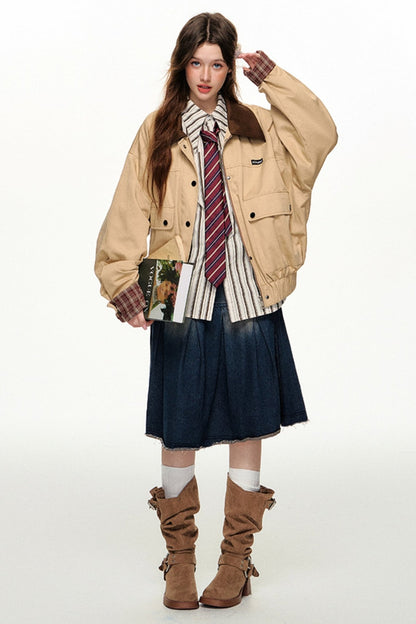 American Plaid Panelled Jacket